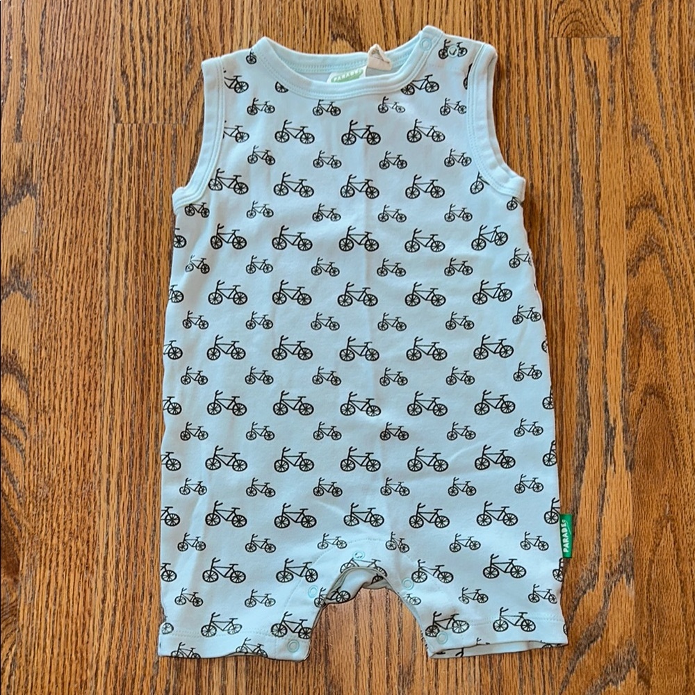 Parade organic cotton Bicycle Print Romper - 2T - EUC